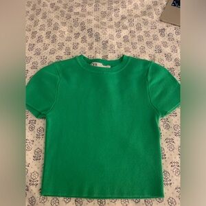 Zara green crop top